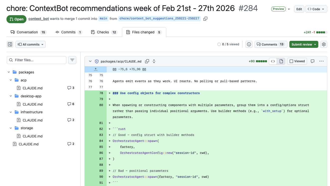 ContextBot pull request overview